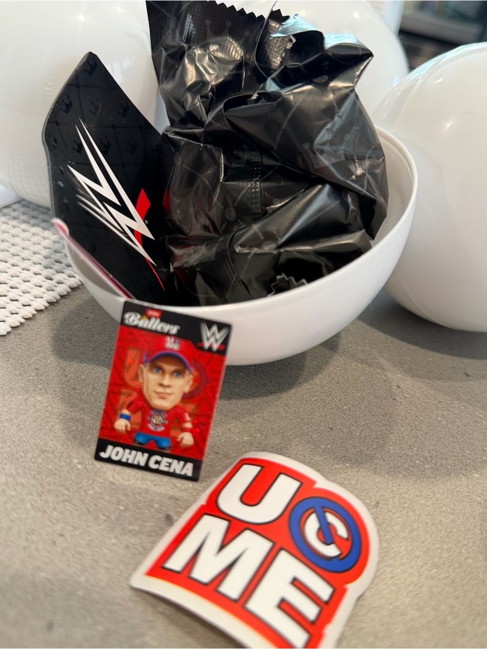 WWE Party Surprise Balls with John Cena Collectible Sticker - White and Black